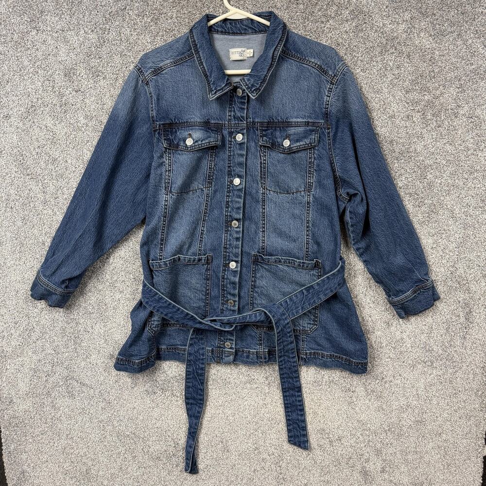 Denim Chore Jacket 1X Plus Utility Boho Safari Layering Indie Western Cowgirl